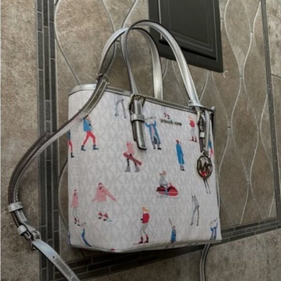 Michael Kors Jet Set Girls XS Convertible Satchel Bright White - Picture 2 of 15